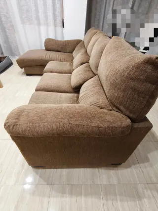 Sofá chaise longue marrón