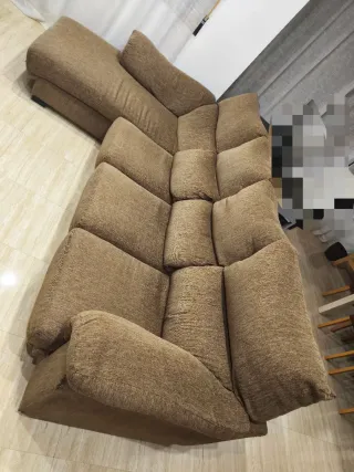 Sofá chaise longue marrón