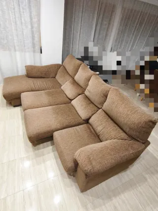 Sofá chaise longue marrón