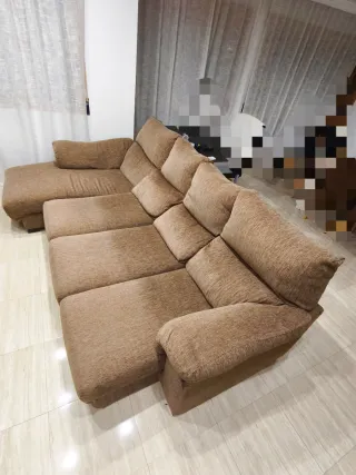 Sofá chaise longue marrón