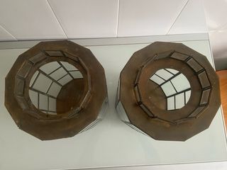 Pareja Lámparas Art Decó Latón Bronce