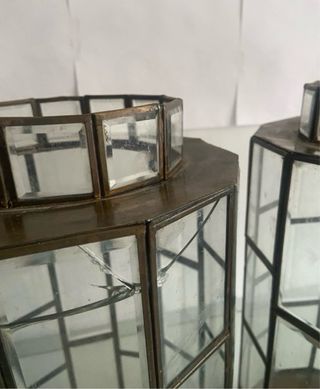 Pareja Lámparas Art Decó Latón Bronce