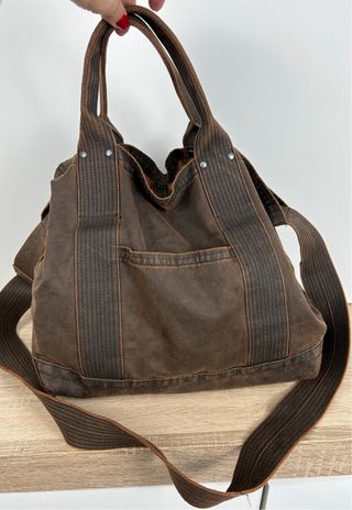 Pull&Bear bolso lona marrón