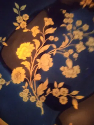 Plato Porcelana Royale Azul Dorado