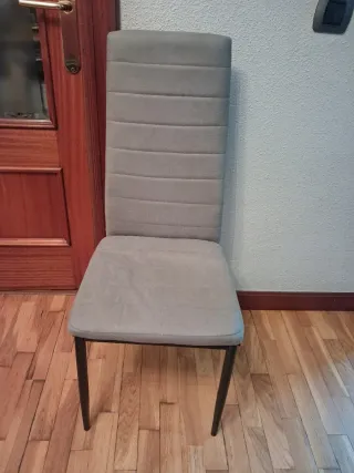 Sillas de comedor de tela, con patas de metal