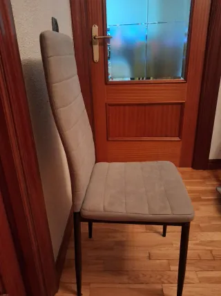 Sillas de comedor de tela, con patas de metal