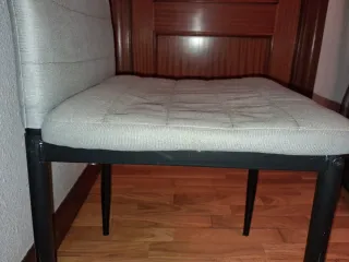 Sillas de comedor de tela, con patas de metal