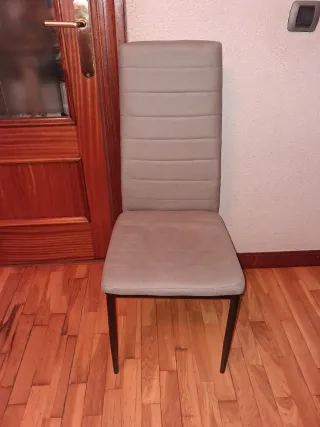 Sillas de comedor de tela, con patas de metal