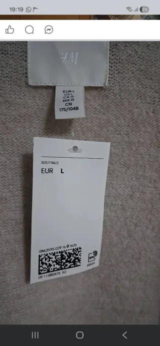 Cárdigan H&M Beige Talla L