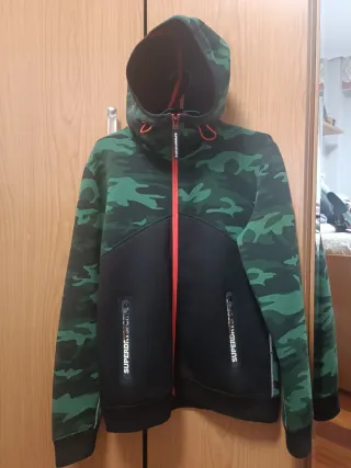 Sudadera Superdry Sport Camuflaje Verde Talla M