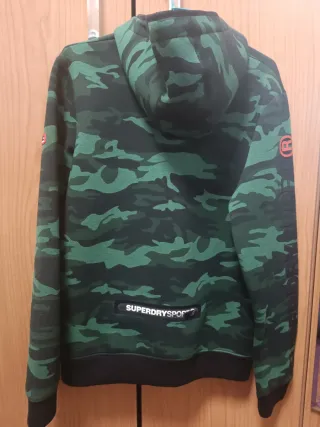 Sudadera Superdry Sport Camuflaje Verde Talla M