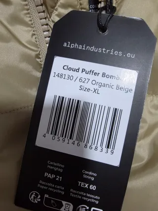 Chaqueta Alpha Industries Beige Talla XL