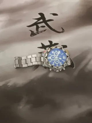 Reloj Cronógrafo Azul y Plateado