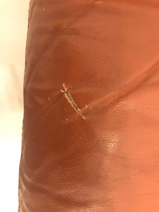 Sofá de piel marrón de 3 plazas 170 cm