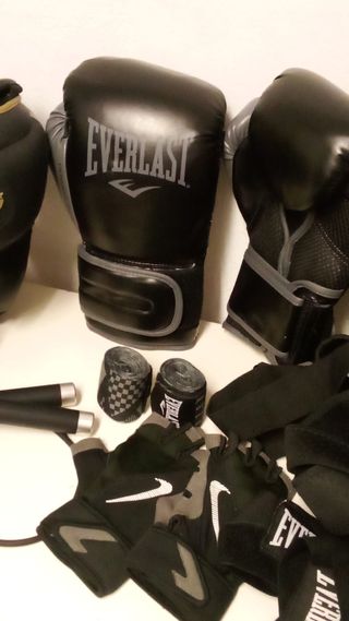Equipo Boxeo Everlast RDX Casco Guantes Protector