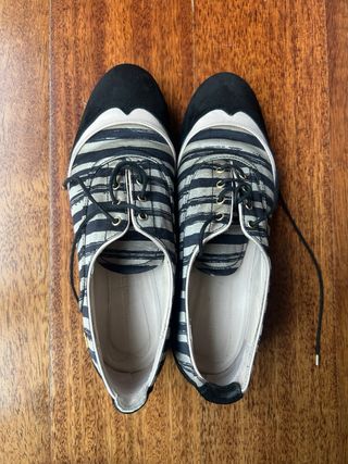 Zapatos cordones Sonia Rykiel Rayas Blanco y Negro