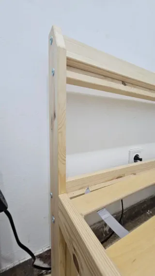 Estructura de cama doble madera y somier