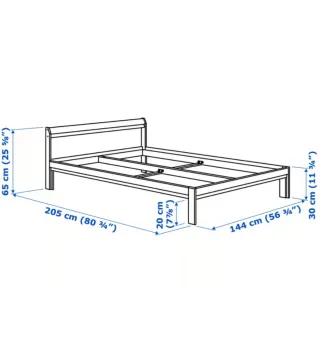 Estructura de cama doble madera y somier