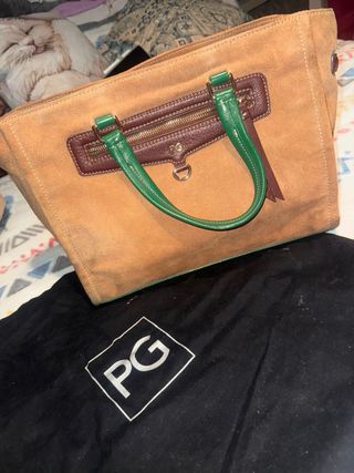 Bolso Piel Purificación Garcia Beige/Verde