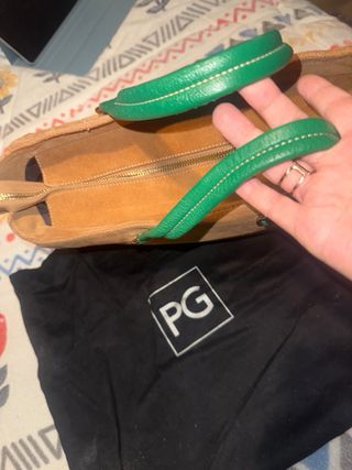 Bolso Piel Purificación Garcia Beige/Verde