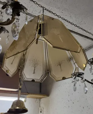 Lampadario poligonale italiano anni '80