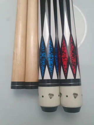 2 Tacos de Billar DIAMOND BLUE Y RED NUEVOS