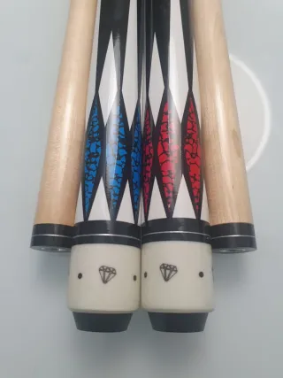 2 Tacos de Billar DIAMOND BLUE Y RED NUEVOS