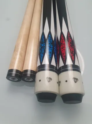 2 Tacos de Billar DIAMOND BLUE Y RED NUEVOS