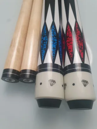 2 Tacos de Billar DIAMOND BLUE Y RED NUEVOS