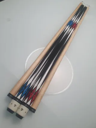 2 Tacos de Billar DIAMOND BLUE Y RED NUEVOS