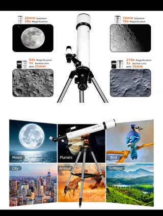 Telescopio astronomico HETEKAN 70700 prof con acc