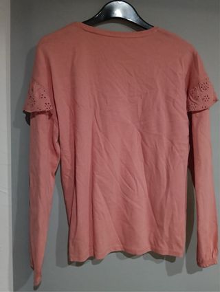 Camisa niña rosa volantes talla 9/10