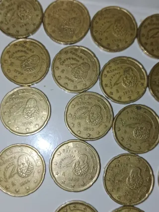 100 Monedas 20 Céntimos España 1999 y errores