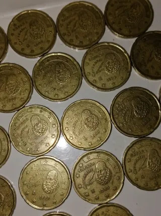 100 Monedas 20 Céntimos España 1999 y errores