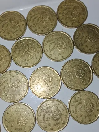 100 Monedas 20 Céntimos España 1999 y errores