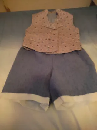 Traje fallero niño beige y azul