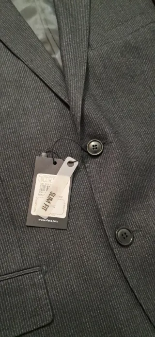 Americana Sfera Negra Rayas Grises