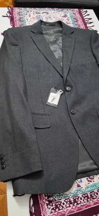 Americana Sfera Negra Rayas Grises