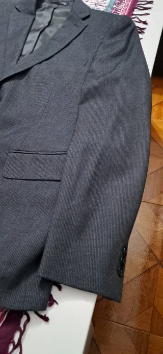 Americana Sfera Negra Rayas Grises