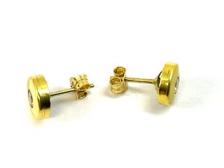 Pendientes oro 18k con piedra blanca