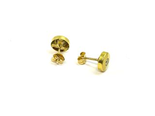 Pendientes oro 18k con piedra blanca