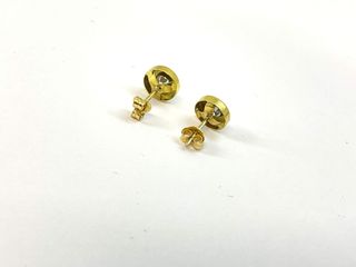 Pendientes oro 18k con piedra blanca