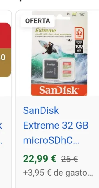 Cámara Deportiva ALE-HOP HD más tarjeta  de 32 gb