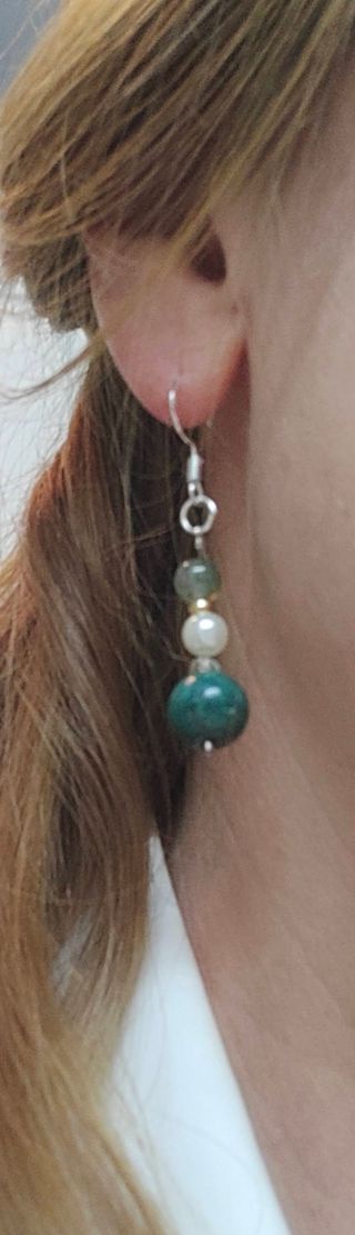 Conjunto Pendientes y Pulsera Ágata Verde