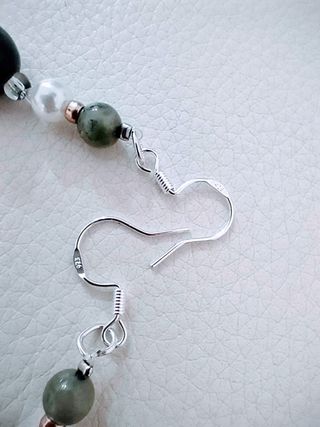 Conjunto Pendientes y Pulsera Ágata Verde