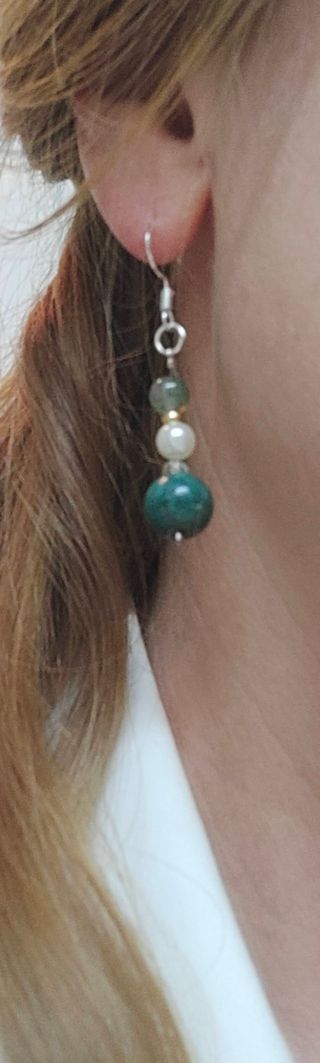 Conjunto Pendientes y Pulsera Ágata Verde