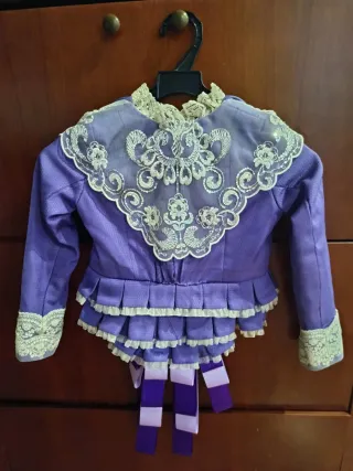 Corpiño de fallera niña morado y blanco