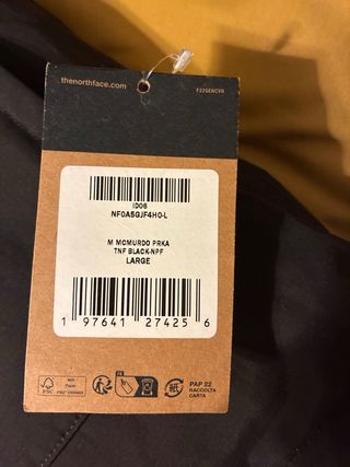 Parka the north face mc murdo, sin estrenar