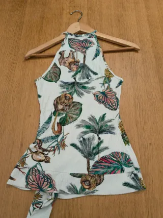 Camiseta Colcci Talla S Estampado Tropical