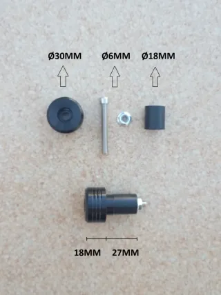 Contrapesos universales moto aluminio negro rayado